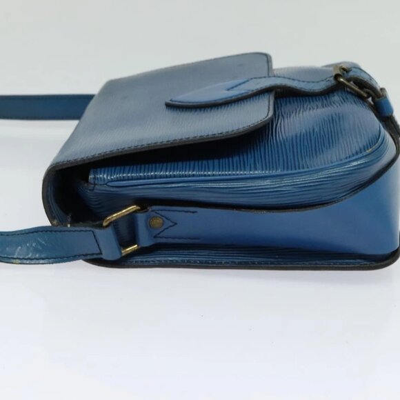 LOUIS VUITTON Epi Cartouchiere MM Shoulder Bag Blue - Picture 4 of 15